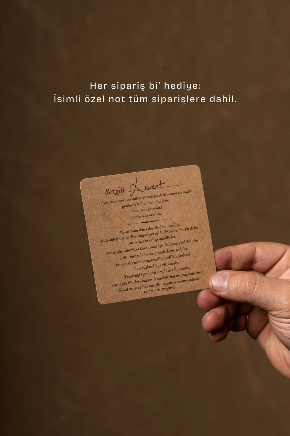 İsmine yazılmış özel not