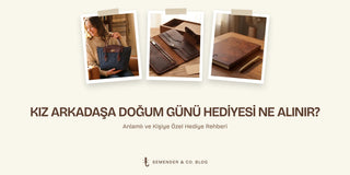 Kız arkadaşa doğum günü hediyesi rehberi kapağı: deri çanta, cüzdan ve defter