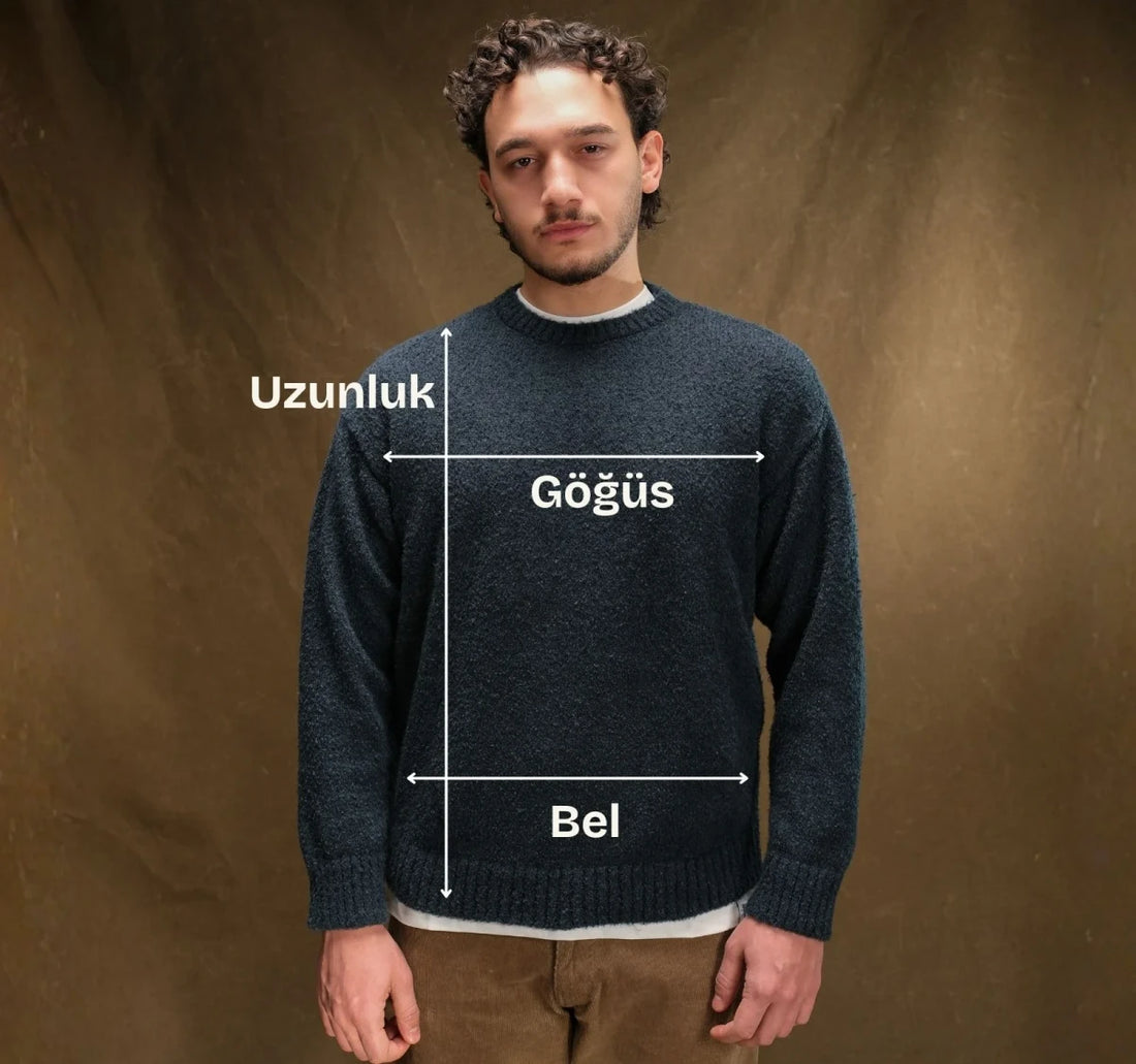 Ölçü noktaları: Göğüs (cm), Bel (cm), Uzunluk (cm)
