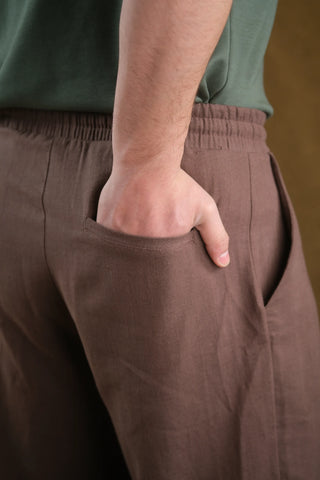 Bağcıklı Erkek Keten Pantolon