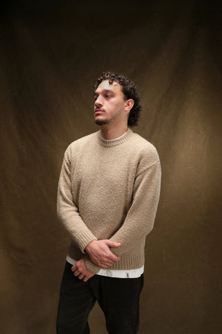 Bukle Dokulu Bisiklet Yaka Triko Kazak