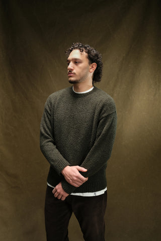 Bukle Dokulu Bisiklet Yaka Triko Kazak