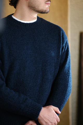 Bukle Dokulu Bisiklet Yaka Triko Kazak