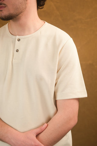 Düğmeli Bisiklet Yaka Erkek T-Shirt