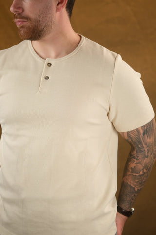 Düğmeli Bisiklet Yaka Erkek T-Shirt