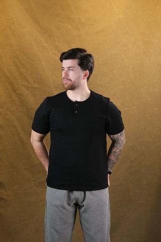 Düğmeli Bisiklet Yaka Erkek T-Shirt