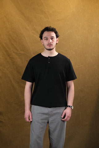 Düğmeli Bisiklet Yaka Erkek T-Shirt