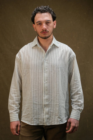 İnce Dokuma Çizgili Erkek Gömlek | Regular Fit