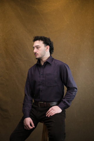 İnce Kareli Pamuklu Ekose Gömlek