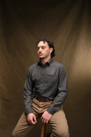 İnce Kareli Pamuklu Ekose Gömlek