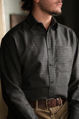 İnce Kareli Pamuklu Ekose Gömlek