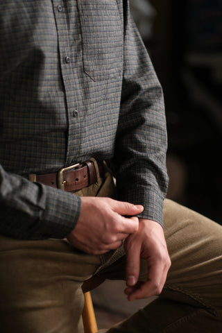 İnce Kareli Pamuklu Ekose Gömlek