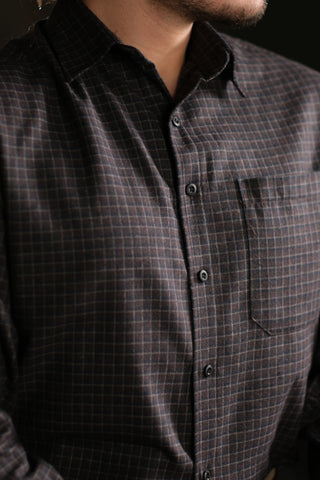 İnce Kareli Pamuklu Ekose Gömlek