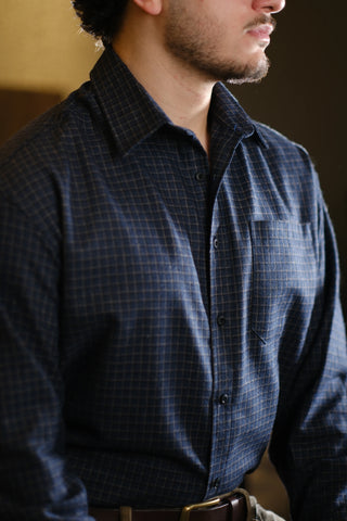 İnce Kareli Pamuklu Ekose Gömlek