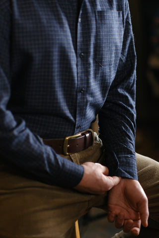 İnce Kareli Pamuklu Ekose Gömlek