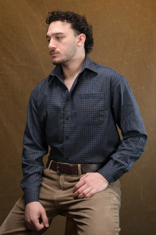 İnce Kareli Pamuklu Ekose Gömlek