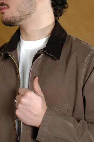 Kadife Yaka 4 Cepli %100 Pamuk Uzun Kot Ceket