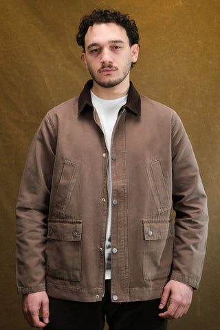 Kadife Yaka 4 Cepli %100 Pamuk Uzun Kot Ceket