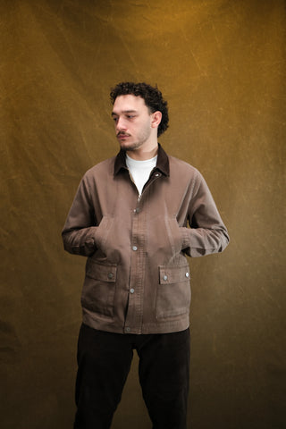 Kadife Yaka 4 Cepli %100 Pamuk Uzun Kot Ceket