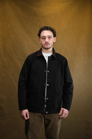 Kadife Yaka 4 Cepli %100 Pamuk Uzun Kot Ceket