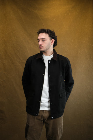 Kadife Yaka 4 Cepli %100 Pamuk Uzun Kot Ceket