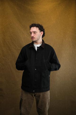 Kadife Yaka 4 Cepli %100 Pamuk Uzun Kot Ceket