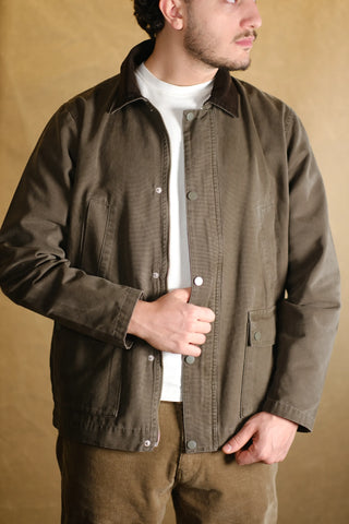 Kadife Yaka 4 Cepli %100 Pamuk Uzun Kot Ceket