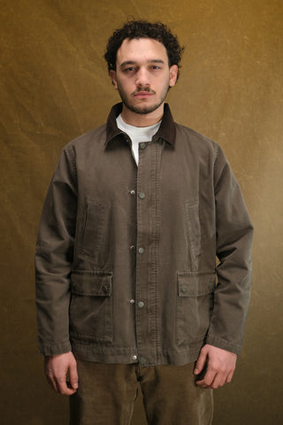 Kadife Yaka 4 Cepli %100 Pamuk Uzun Kot Ceket