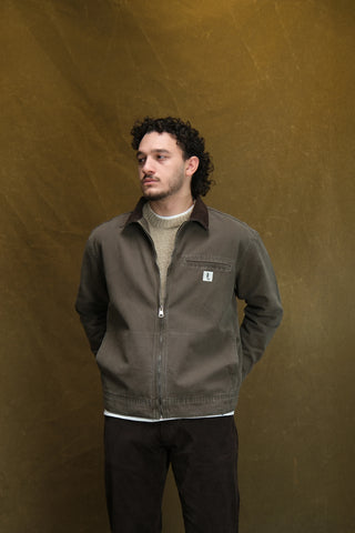 Kadife Yaka Fermuarlı %100 Pamuk Kot Ceket