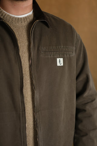 Kadife Yaka Fermuarlı %100 Pamuk Kot Ceket