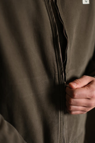 Kadife Yaka Fermuarlı %100 Pamuk Kot Ceket