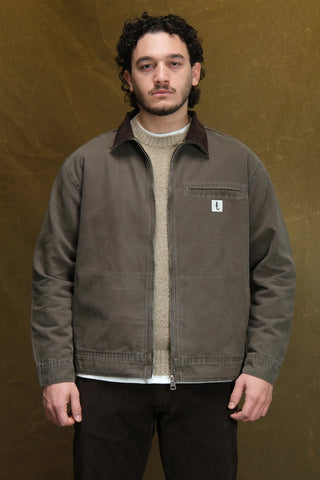 Kadife Yaka Fermuarlı %100 Pamuk Kot Ceket