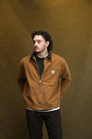 Kadife Yaka Fermuarlı %100 Pamuk Kot Ceket