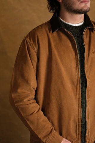 Kadife Yaka Fermuarlı %100 Pamuk Kot Ceket