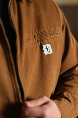 Kadife Yaka Fermuarlı %100 Pamuk Kot Ceket