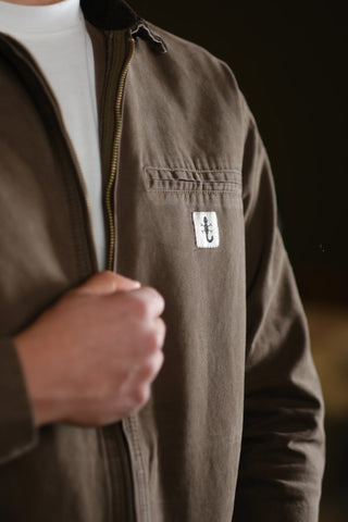 Kadife Yaka Fermuarlı %100 Pamuk Kot Ceket