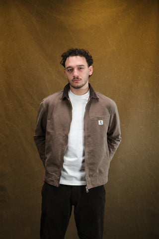 Kadife Yaka Fermuarlı %100 Pamuk Kot Ceket