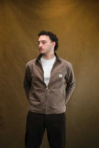 Kadife Yaka Fermuarlı %100 Pamuk Kot Ceket