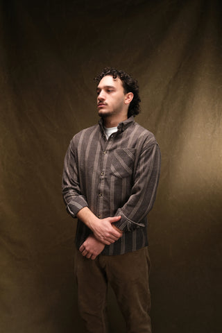 Pamuklu Çizgili Kalın Oduncu Gömleği