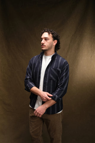 Pamuklu Çizgili Kalın Oduncu Gömleği