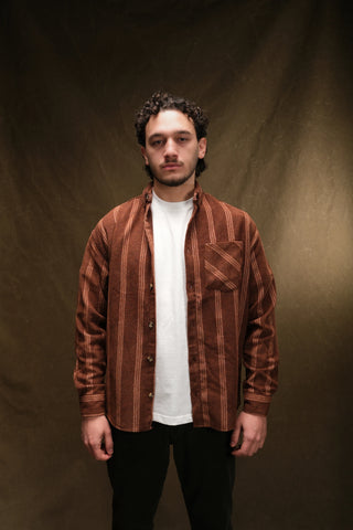 Pamuklu Çizgili Kalın Oduncu Gömleği