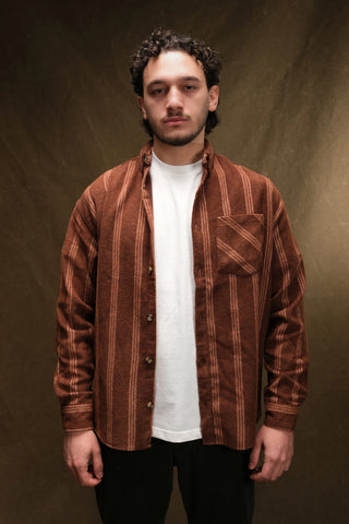 Pamuklu Çizgili Kalın Oduncu Gömleği