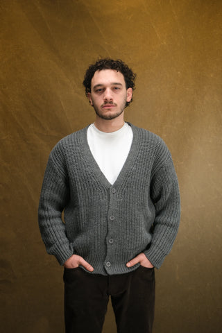 Pamuklu Kalın Örgü V Yaka Triko Hırka