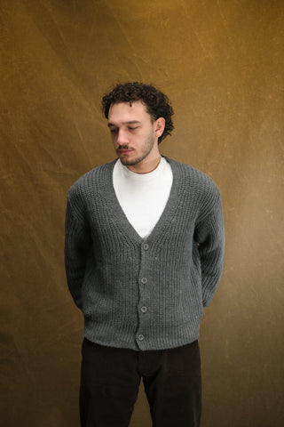 Pamuklu Kalın Örgü V Yaka Triko Hırka