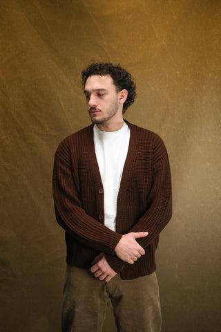 Pamuklu Kalın Örgü V Yaka Triko Hırka