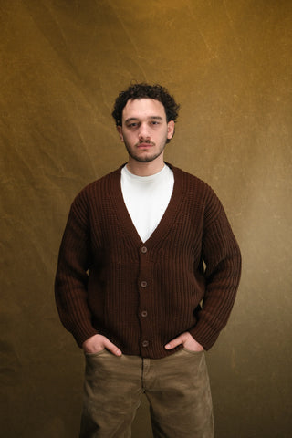 Pamuklu Kalın Örgü V Yaka Triko Hırka