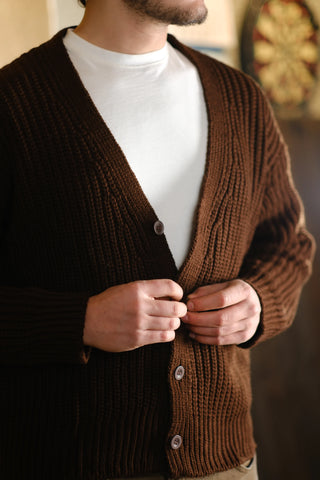 Pamuklu Kalın Örgü V Yaka Triko Hırka