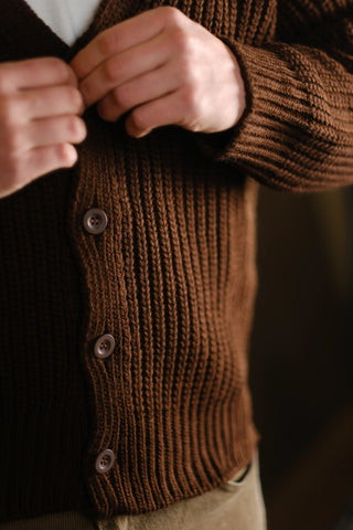 Pamuklu Kalın Örgü V Yaka Triko Hırka