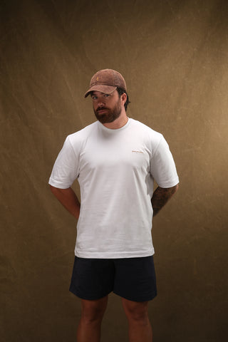 Semender Yazı Nakışlı Oversize T-Shirt - Beyaz