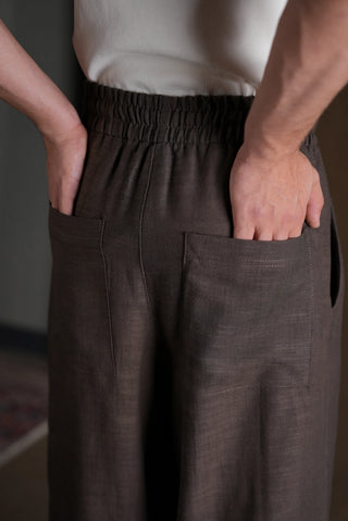Baggy Kesim Erkek Pantolon | Beli Lastikli - Kahve